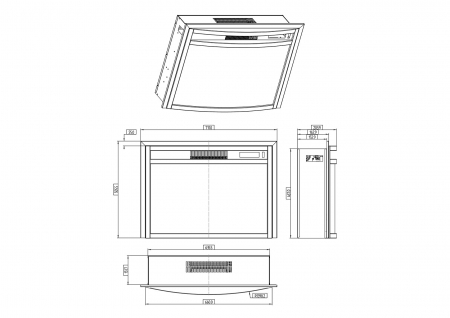 Focar electric incorporabil Zakinthos, Dimensiuni (I*L*A) :485*665*205 mm, Efect 3D, Telecomanda [2]