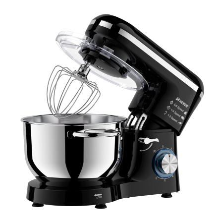 Mixer cu bol din inox Heber® HBR-1518N, 1500 W, Bol 6.2 L inox, 6 Viteze, Functie Pulse, Miscare eliptica, Negru [4]