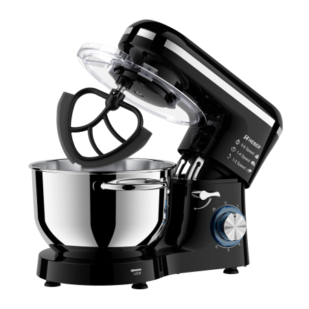 Mixer cu bol din inox Heber® HBR-1518N, 1500 W, Bol 6.2 L inox, 6 Viteze, Functie Pulse, Miscare eliptica, Negru [2]