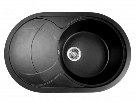MIXXUS HB8310-G226 NEGRU, chiuveta ovala bucatarie granit [0]