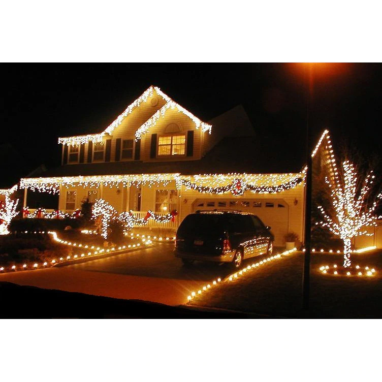 Perdea de lumini, 204 LED, alb cald, pentru exterior, cu legare in serie [0]