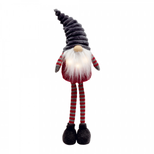 Decoratiuni de Craciun - Pitic cu barba luminata, inaltime 54 cm
