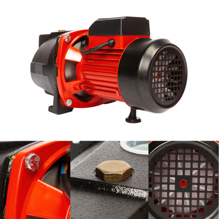 Pompa apa de suprafata din fonta, Heber®, JSW-10M, putere 1100W, racord 1 Tol, debit 3.6m3/ora, H 45m [9]