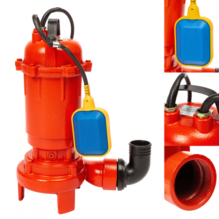 Pompa apa murdara cu tocator, Heber® WQCD10-10-0.75F, 750W, debit 80m3/h, H refulare 10m, submersibila [0]