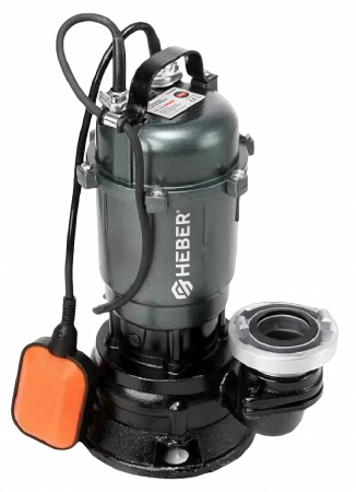 Pompe submersibile - Pompa apa murdara cu tocator, Heber® WQCD10-8-0.75F,debit 10000l/h, H refulare 8 m, submersibila