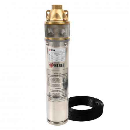 Pompe submersibile - Pompa apa submersibila Heber® 4SKM-100, motor 1.1 kw, 3200l/h, inaltime refulare 70m
