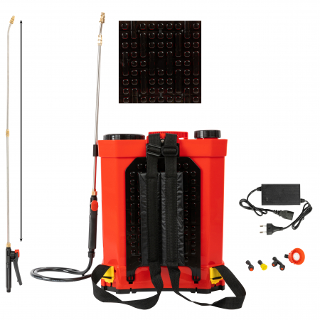 Pompa de stropit electrica, 20 litri, Heber®, regulator de presiune, 6 bari, cu acumulator, 5 duze incluse [4]