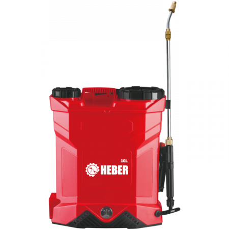 Pompe de stropit electrice - Pompa de stropit electrica, Heber®, 10 L, acumulator, cu regulator de presiune, 5 duze de stropire incluse