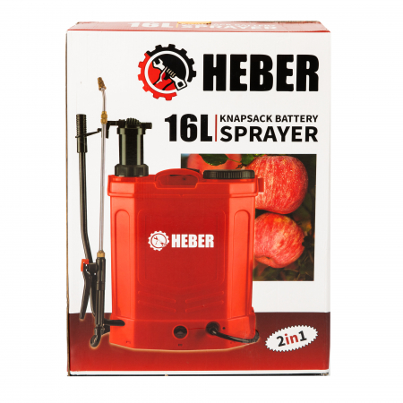 Pompa de stropit electrica + manuala (2in1), HEBER, 16 L, acumulator, 6 BAR, regulator, 5 duze de stropire incluse incluse [3]