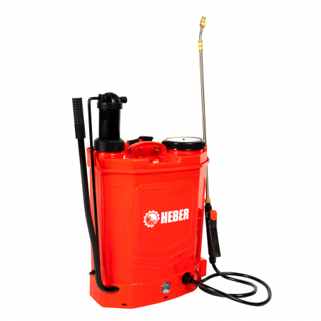 Pompa de stropit electrica + manuala (2in1), HEBER, 16 L, acumulator, 6 BAR, regulator, 5 duze de stropire incluse incluse [5]