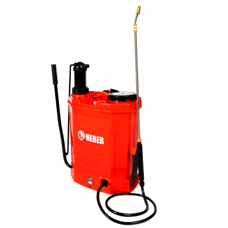 Pompa de stropit electrica + manuala (2in1), HEBER, 16 L, acumulator, 6 BAR, regulator, 5 duze de stropire incluse incluse [6]