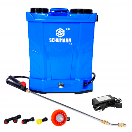Pompe de stropit - Pompa de stropit electrica, Schumann®, 20 L, acumulator, 6 BAR, regulator, 5 duze de stropire incluse