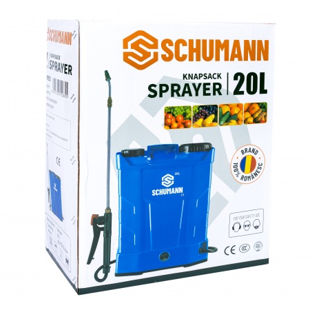 Pompa de stropit electrica, Schumann®, 20 L, acumulator, 6 BAR, regulator, 5 duze de stropire incluse [9]