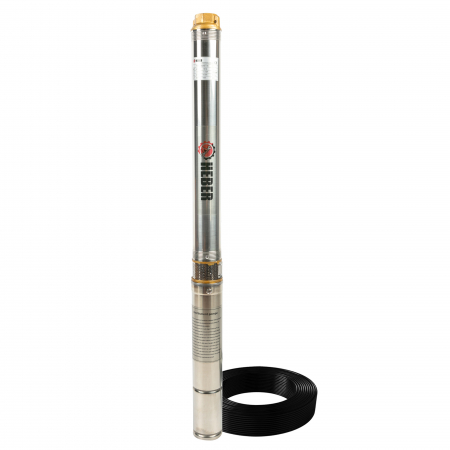 Pompe submersibile - Pompa submersibila multietajata, de mare adancime Heber®, cu 16 turbine, 1100W, debit maxim 5000l/ora, diametru 80 mm