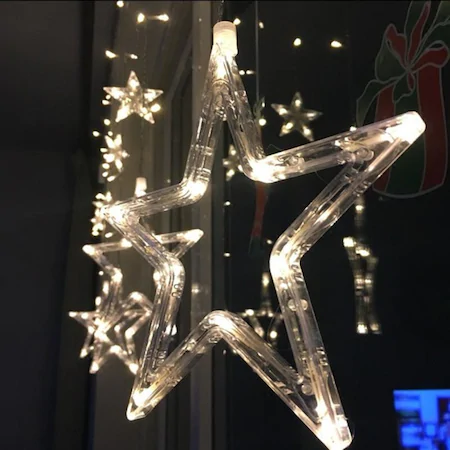 Decor pentru fereastră, cu LED, stea, 19 cm, 4,5V [0]