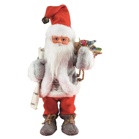 Figurină Moş care dansează şi cântă, 30 cm, roşu, 4,5V [0]