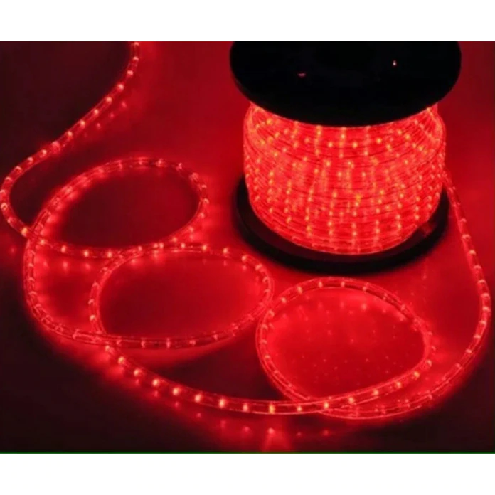 Rola led, furtun luminos de exterior, ROSU, 100 m, alimentator inclus [4]