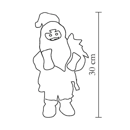 Figurină Moş care dansează şi cântă, 30 cm, roşu, 4,5V [4]