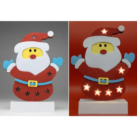 Decoratiuni de Craciun - Decor pentru masă cu LED, pâslă, Moş, 4,5V