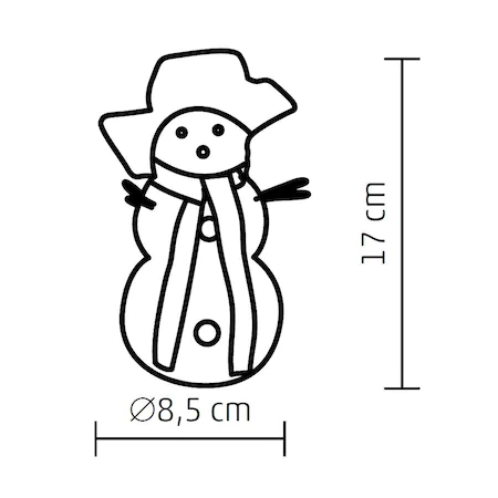 Decor cu LED, om de zăpadă, 17 cm, 4,5V [1]