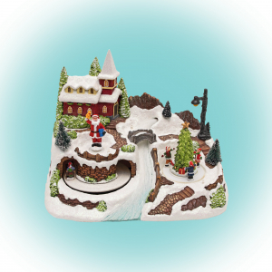 Sceneta Craciun, parau, sanie, copii [1]