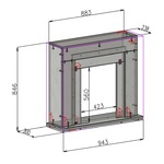 Semineu electric Agnes alb & Meridian, Dimensiuni (I*L*A) :850*880*300 mm, Telecomanda, 2 trepte de putere, Efect 3D [1]