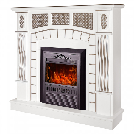 Semineu electric Amsterdam alb & Cristina, Dimensiuni :1100*1150*300 mm, Efect 3D, Telecomanda, Termostat ajustabil [1]