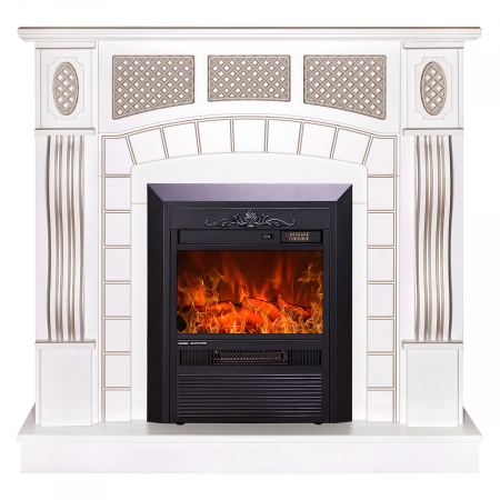 Semineu electric Amsterdam alb & Cristina, Dimensiuni :1100*1150*300 mm, Efect 3D, Telecomanda, Termostat ajustabil [0]