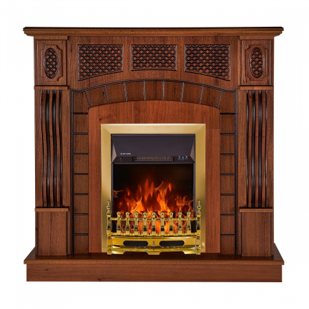 Semineu electric Amsterdam & Galileo gold, Dimensiuni (I*L*A) :1100*1150*300 mm, Telecomanda, 2 trepte de putere, Efect 3 D [1]