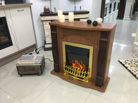 Semineu electric Clasic maro & Galileo gold, Dimensiuni (I*L*A) 893* 950*330 mm, Termostat ajustabil, Efect 3D [1]