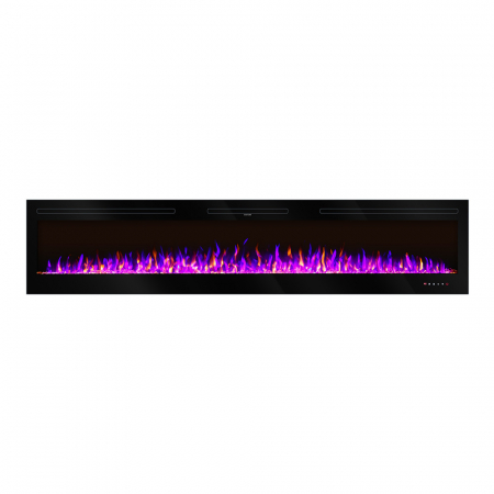 Semineu electric incorporabil Fidji, Dimensiuni 544X2540X140 mm, 1500W, Flacara colorata, Telecomanda [0]