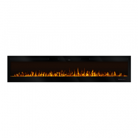 Semineu electric incorporabil Fidji, Dimensiuni 544X2540X140 mm, 1500W, Flacara colorata, Telecomanda [1]