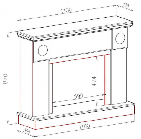 Semineu electric Latifa & Mars, Dimensiune (IxLxA) 870x1100x300 mm [3]