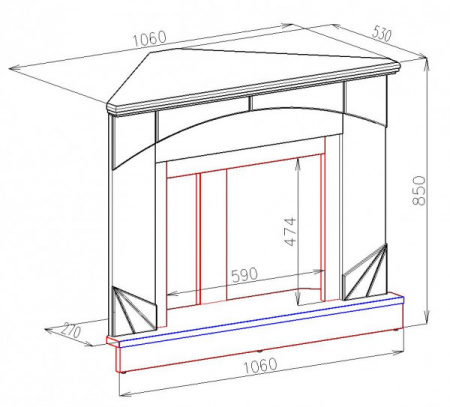 Semineu electric Madeira de colt & Lorance , Dimensiune (IxLxA) 850x1060x530 mm [3]