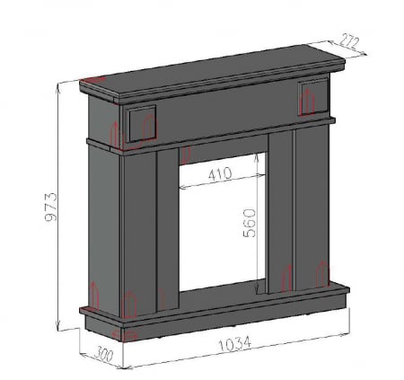 Semineu electric Marina alb & Galileo silver, Dimensiuni (I*L*A) :978*1048*300 mm, Telecomanda, Efect 3D [3]