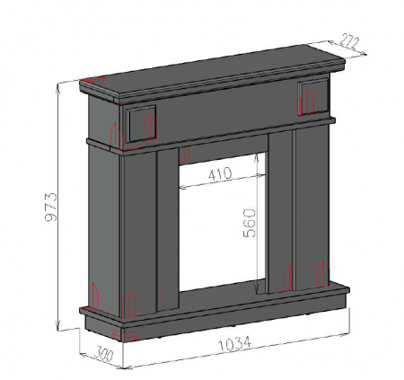 Semineu electric Marina alb & Meridian, Dimensiuni 978x1048*x300 mm, Efect 3D, 2 trepte de putere, Telecomanda [3]