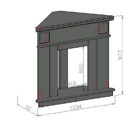 Semineu electric Marina de colt alb & Galileo gold, 2000 W [4]