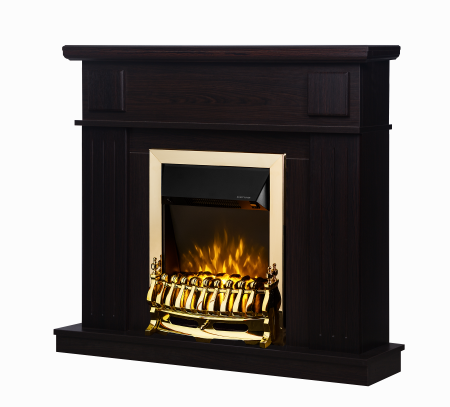 Semineu electric Marina Wenge & Galileo Gold, Dimensiuni (I*L*A) :978*1048*300 mm, Telecomanda, 2 trepte de putere [0]