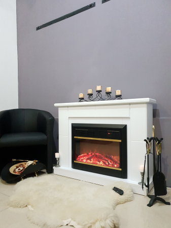 Semineu electric Maxim alb & Mars, Dimensiuni (I*L*A) :826*1076*300 mm, Telecomanda, Efect 3D [2]