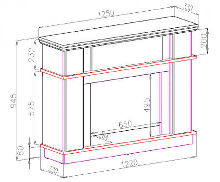 Semineu electric Miracle & Zakynthos, Dimensiuni 930X1220X340 mm, Efect 3D, Telecomanda [3]
