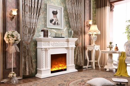 Semineu electric Premium MONACO maxi alb, 1500 W, (I*L*A) 1160*1500*330 mm, efect 3D, telecomanda [1]