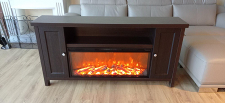 Semineu electric Mozart & Tasmania, Dimensiuni (IxLxA) 750x1500x300 mm, Telecomanda, 2 trepte de putere, Efect 3D [2]