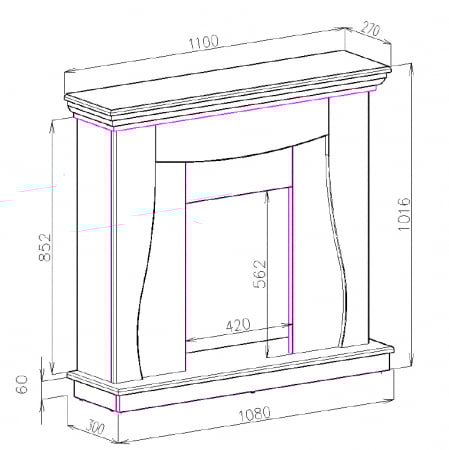 Semineu electric Napoli nuc & Cristina, Dimensiuni (I*L*A) :1016*1100*300 mm, Telecomanda, Efect 3D [4]