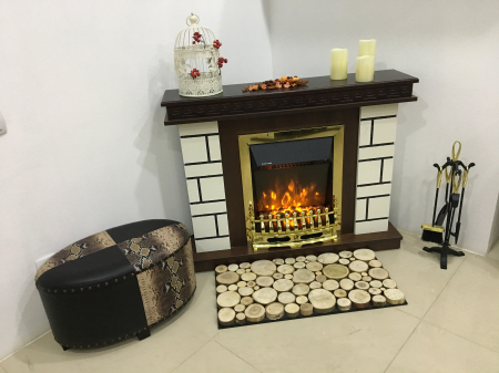 Semineu electric Nazarii mini & Galileo gold, Dimensiuni (I*L*A) :860*1080*245 mm, Telecomanda, 2 trepte de putere, Efect 3D [3]