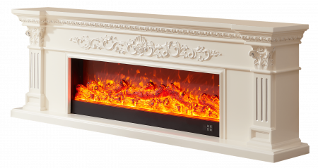 Semineu electric Premium POSEIDON, alb, 1500 W, (I*L*A) :700*2000*330 mm, efect 3D, telecomanda [5]