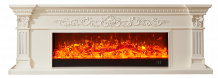 Semineu electric Premium POSEIDON, alb, 1500 W, (I*L*A) :700*2000*330 mm, efect 3D, telecomanda [4]