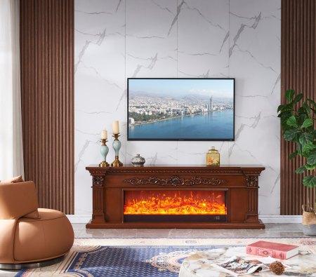 Semineu electric Premium POSEIDON, maro, 1500 W, (IxLxA) 700x2000x330 mm, efect 3D, telecomanda [3]