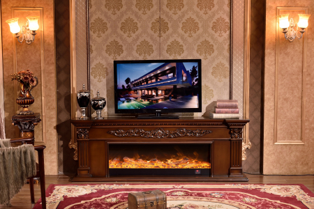 Semineu electric Premium POSEIDON, maro, 1500 W, (IxLxA) 700x2000x330 mm, efect 3D, telecomanda [1]