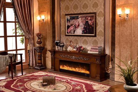 Semineu electric Premium POSEIDON, maro, 1500 W, (IxLxA) 700x2000x330 mm, efect 3D, telecomanda [2]