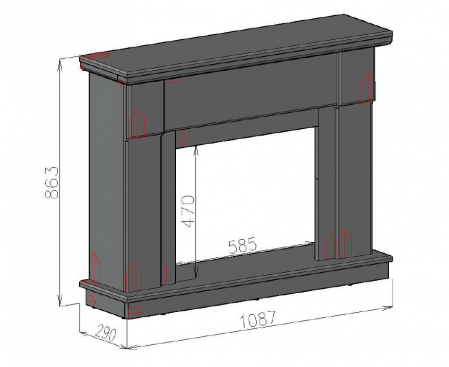 Semineu electric Praga Alb & Lorance, dimensiuni (I*L*A) :895*1087*290 mm, Efect 3D, Telecomanda [2]